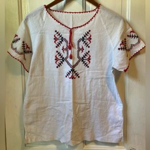 VNT hand embroidered bohemian peasant blouse